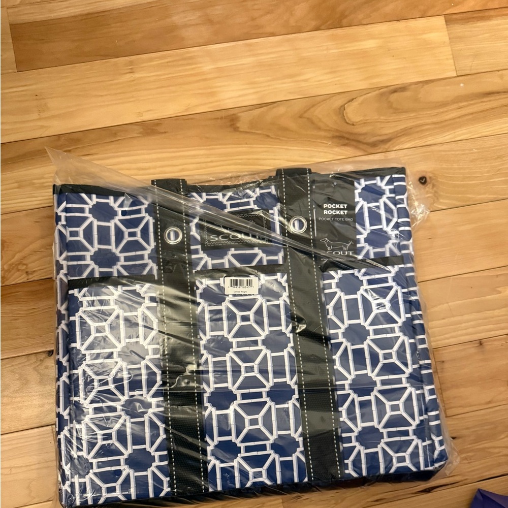 Scout Blue and White Tote Bag